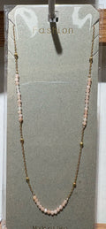 Blush Beaded Bar Necklace - W14-0397