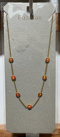 Orange Flower Station Necklace - W14-0403