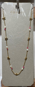 Pink Bead Star Necklace - W14-0404