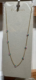 Dainty Multicolor Flower Necklace - W14-0420