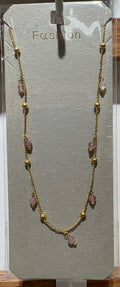 Pink Drop Charm Necklace - W14-0424