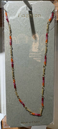Colorful Beaded Bar Necklace - W14-0467
