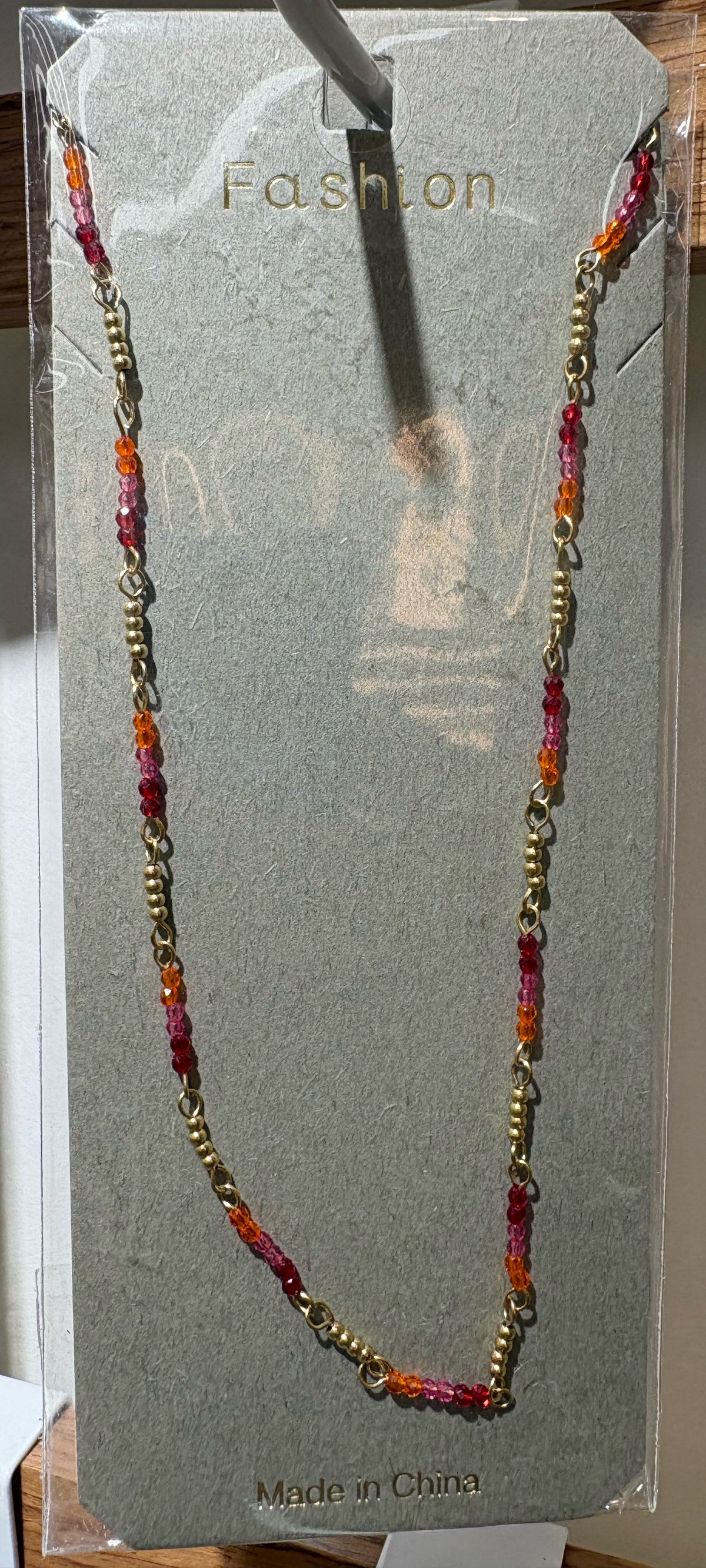 Colorful Beaded Bar Necklace - W14-0467