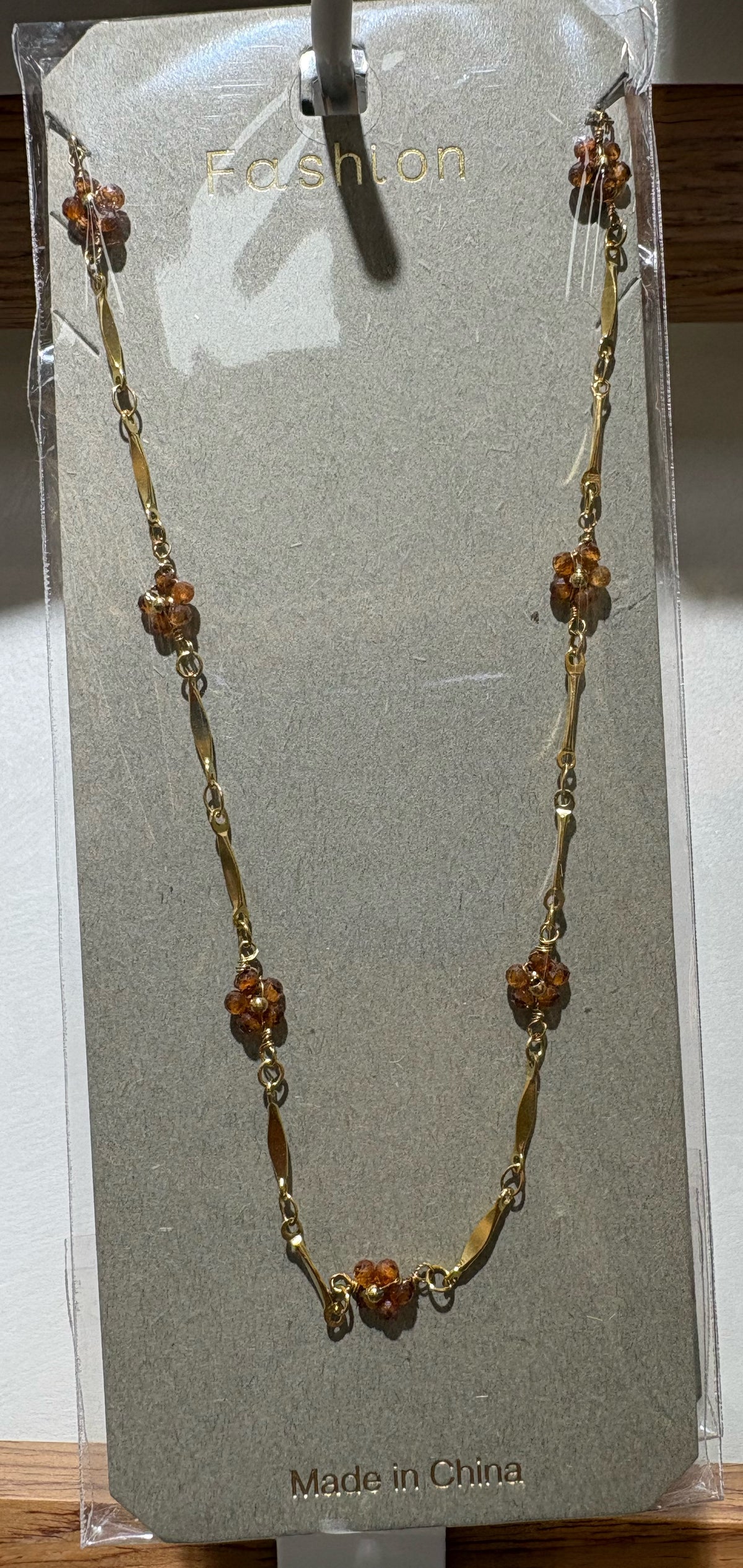 Textured Heart Station Necklace - W14-0469