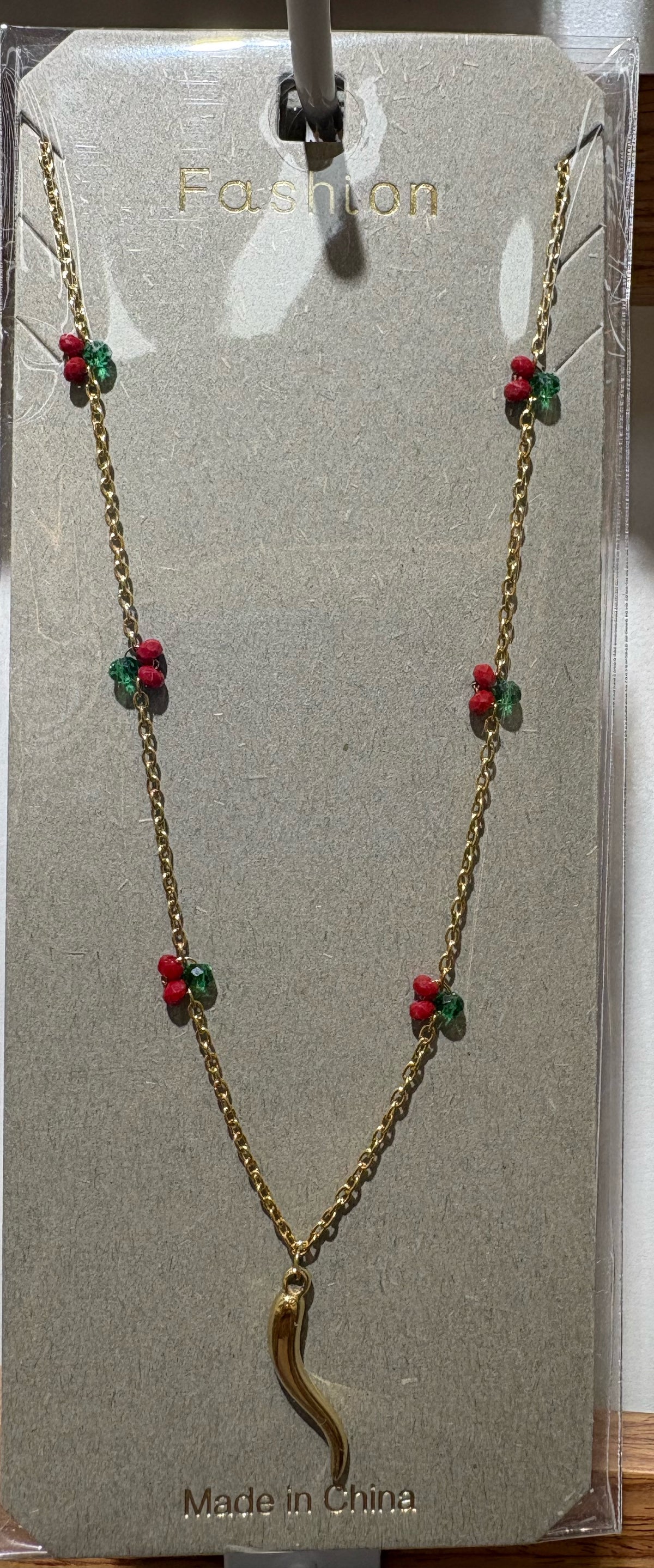 Chili Pepper Pendant Necklace - W14-0477