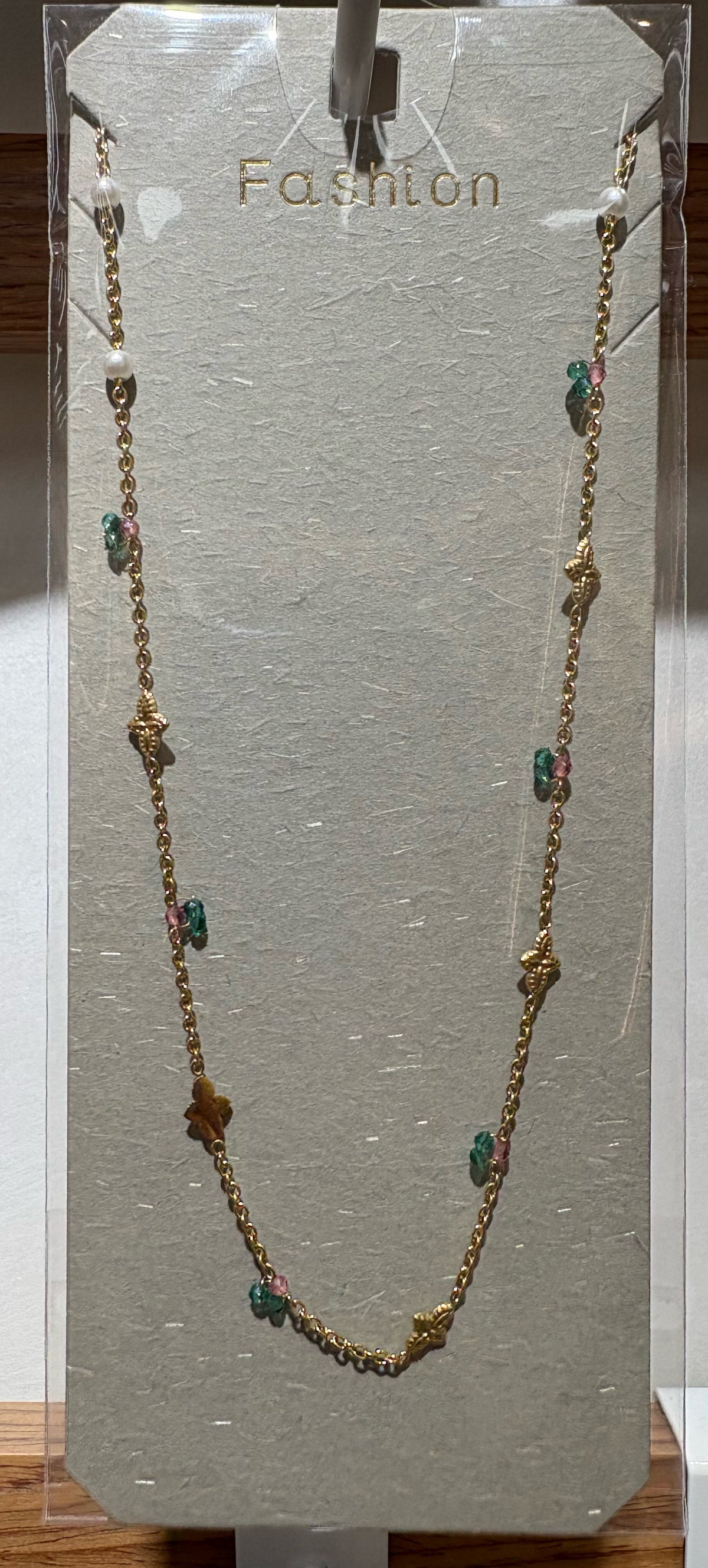 Colorful Bead Flower Necklace - W14-0484