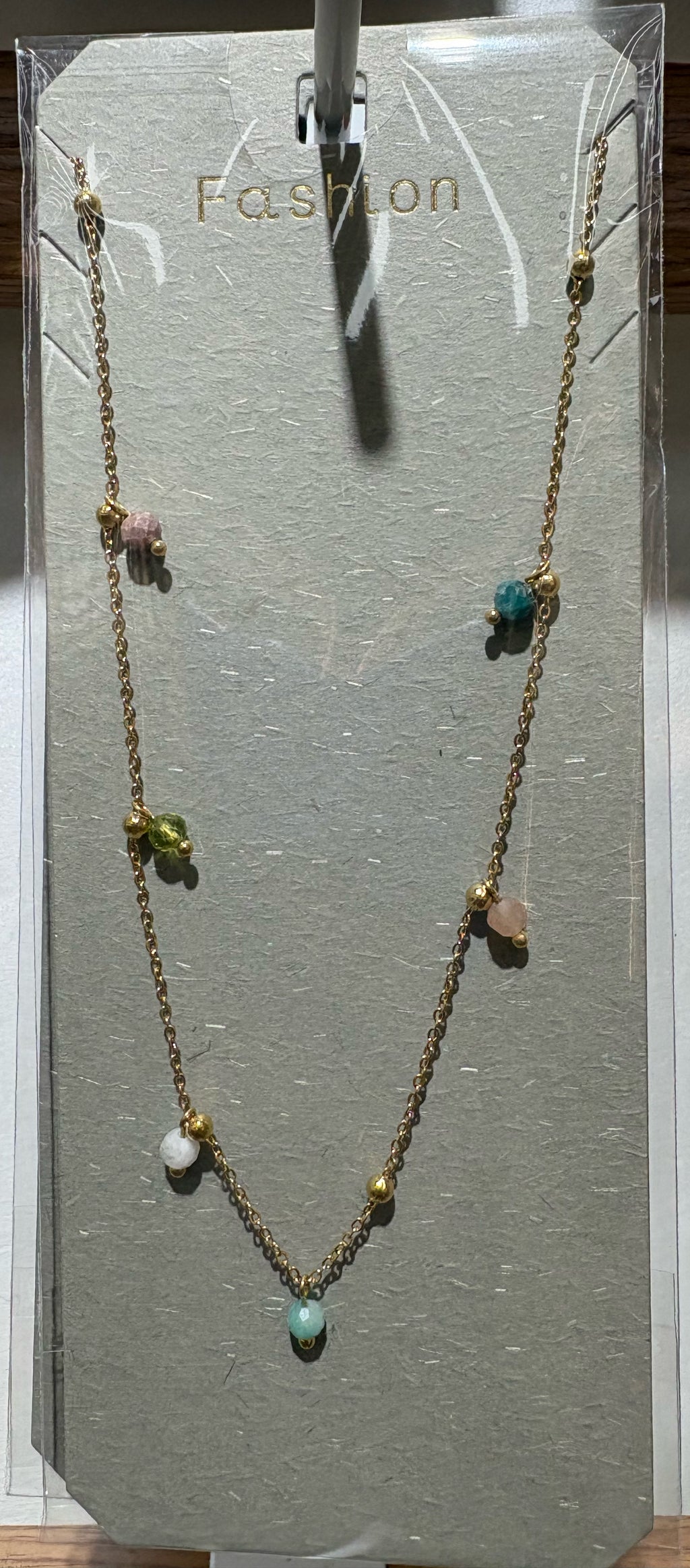 Multicolor Heart Bead Necklace - W14-0502