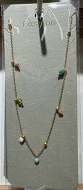 Multicolor Heart Bead Necklace - W14-0502