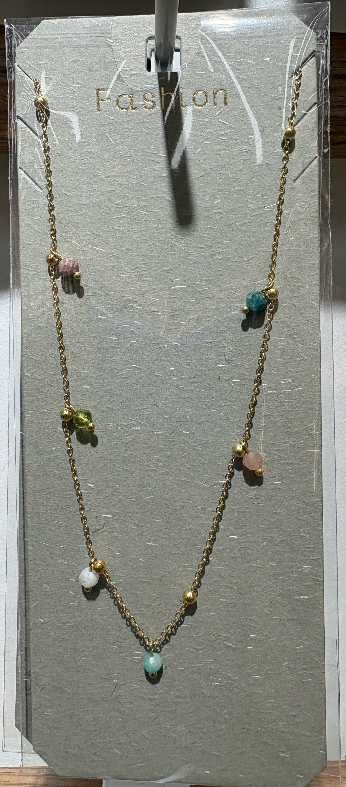 Multicolor Heart Bead Necklace - W14-0502
