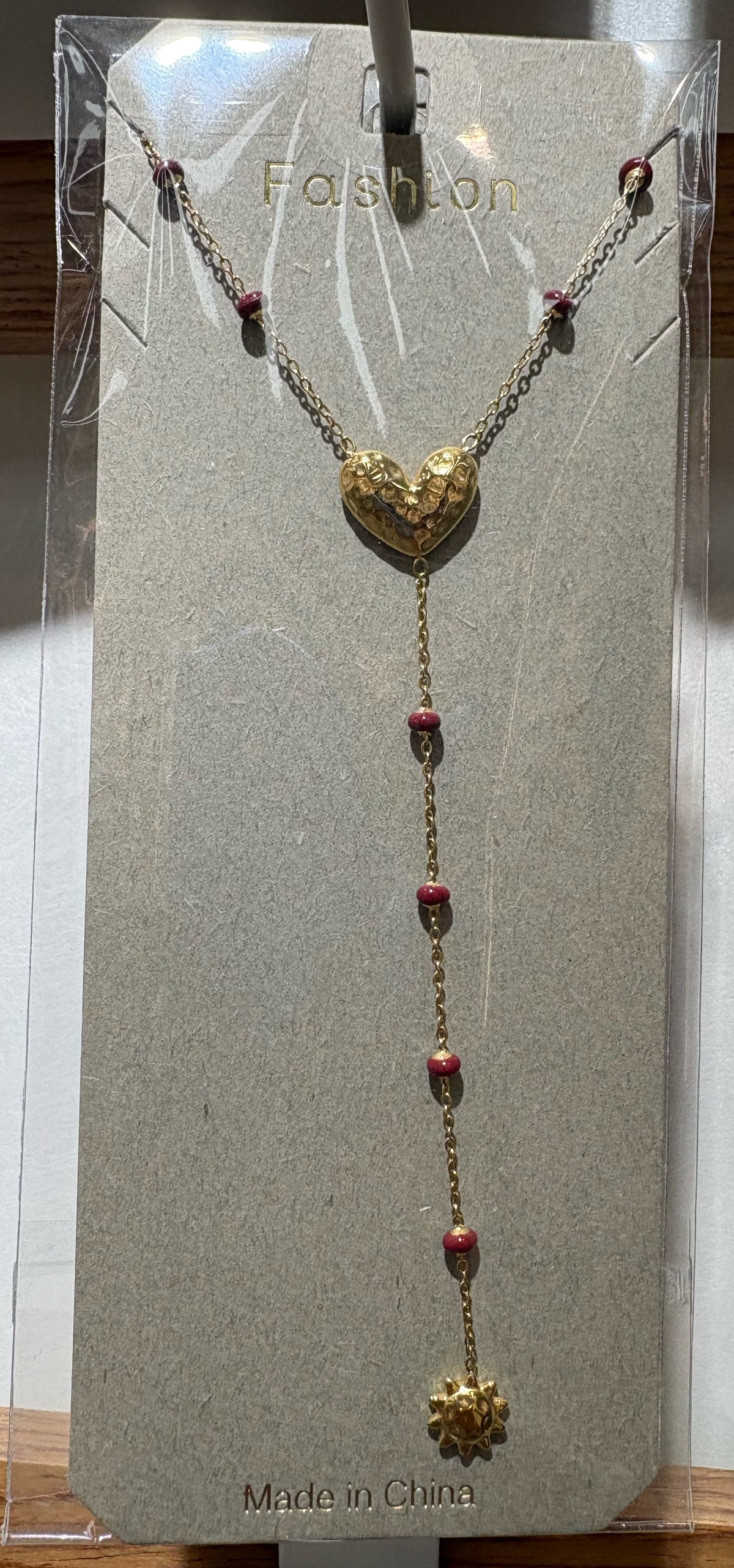 Heart Charm Y Necklace - W14-0507