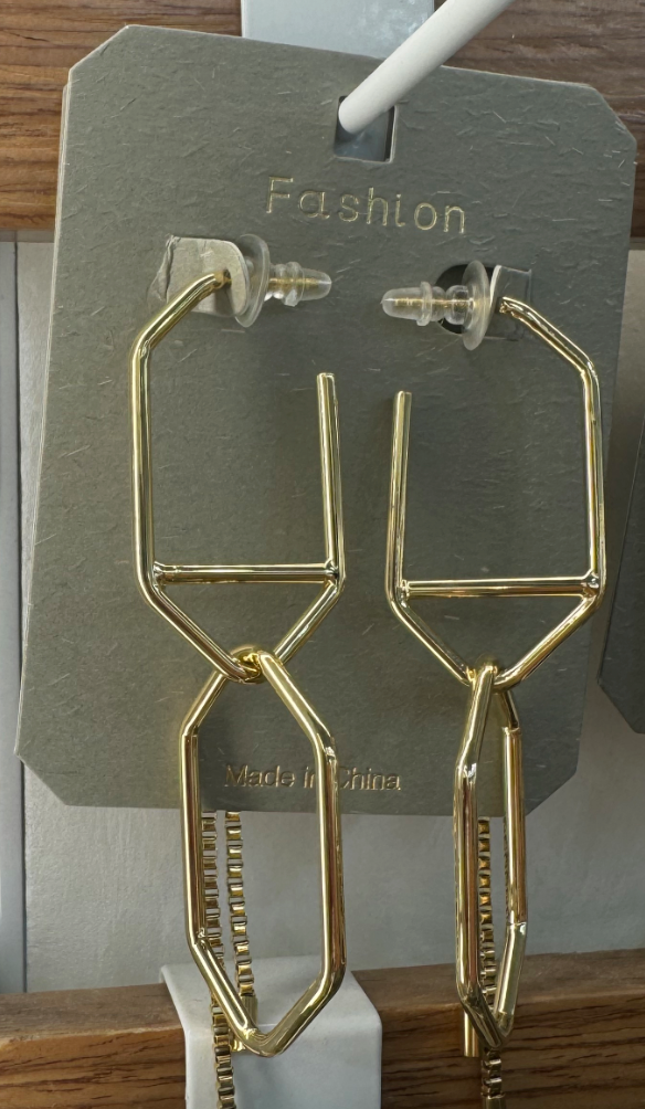 Linked Polygon Drop Earrings - W3-0001