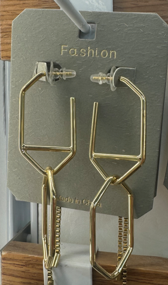 Linked Polygon Drop Earrings - W3-0001