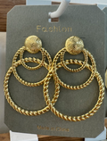 Triple Rope Ring Drop Earrings - W3-0006