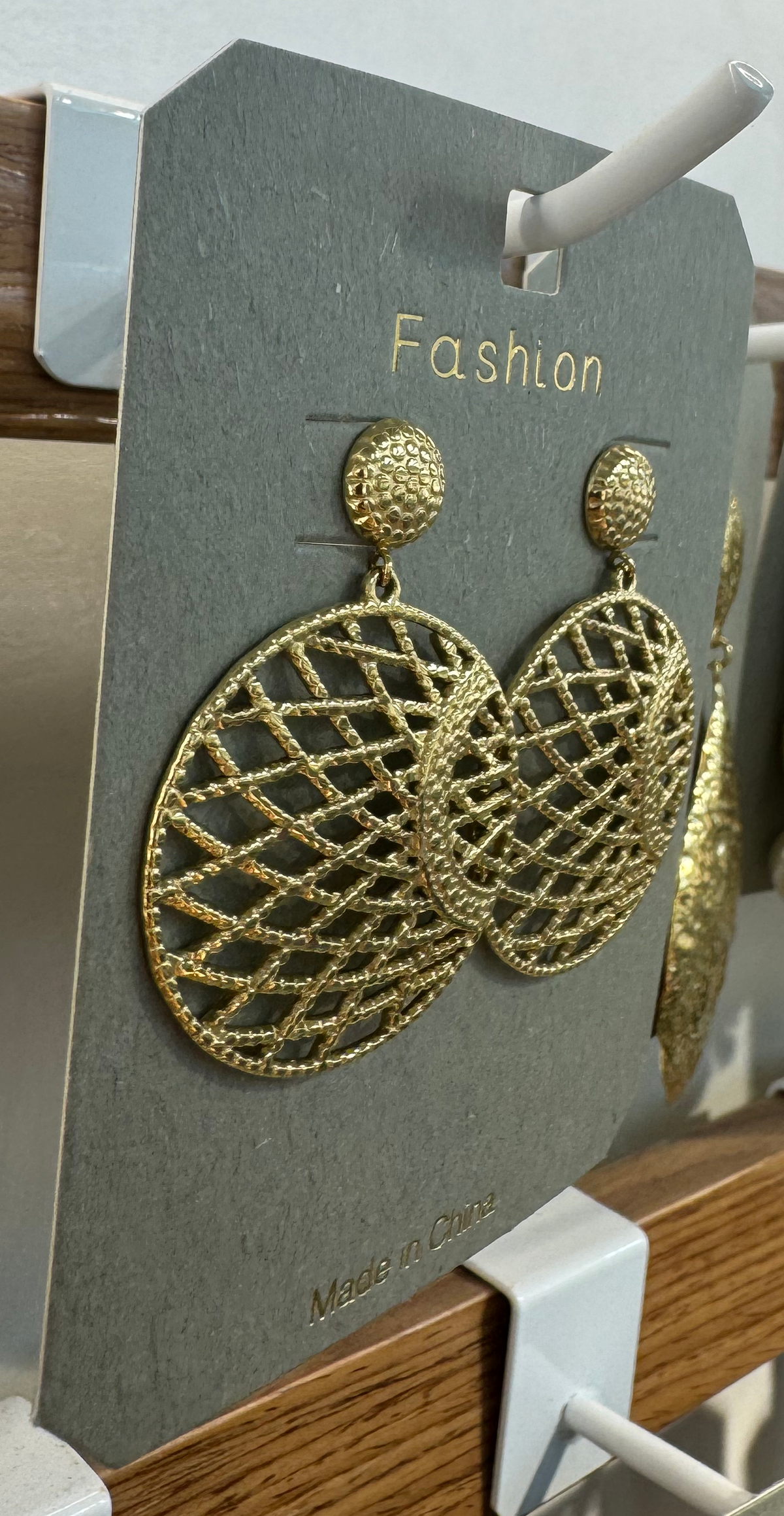 Lattice Disc Drop Earrings - W3-0012