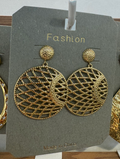 Lattice Disc Drop Earrings - W3-0012