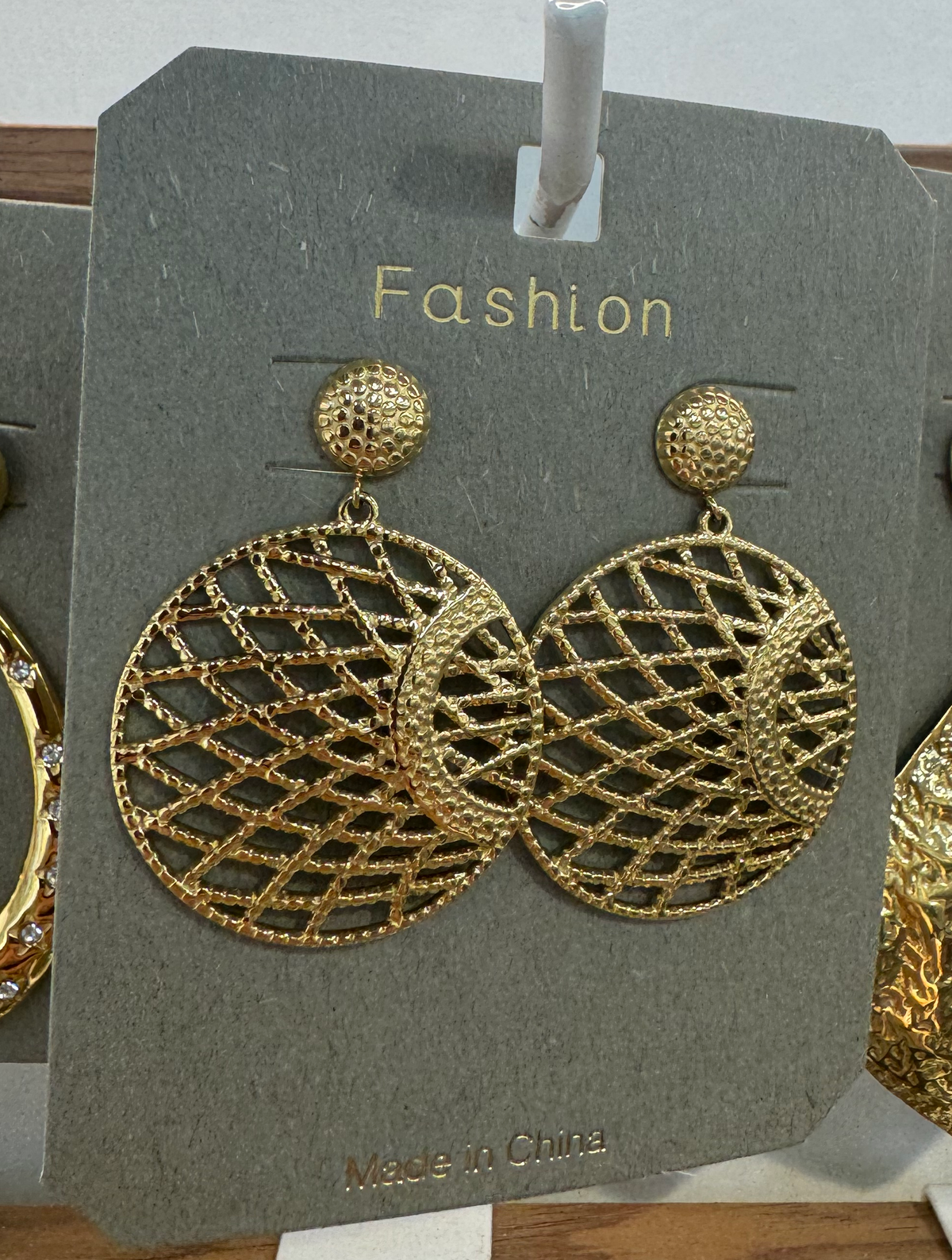 Lattice Disc Drop Earrings - W3-0012