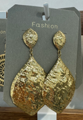 Hammered Leaf Drop Earrings - W3-0013