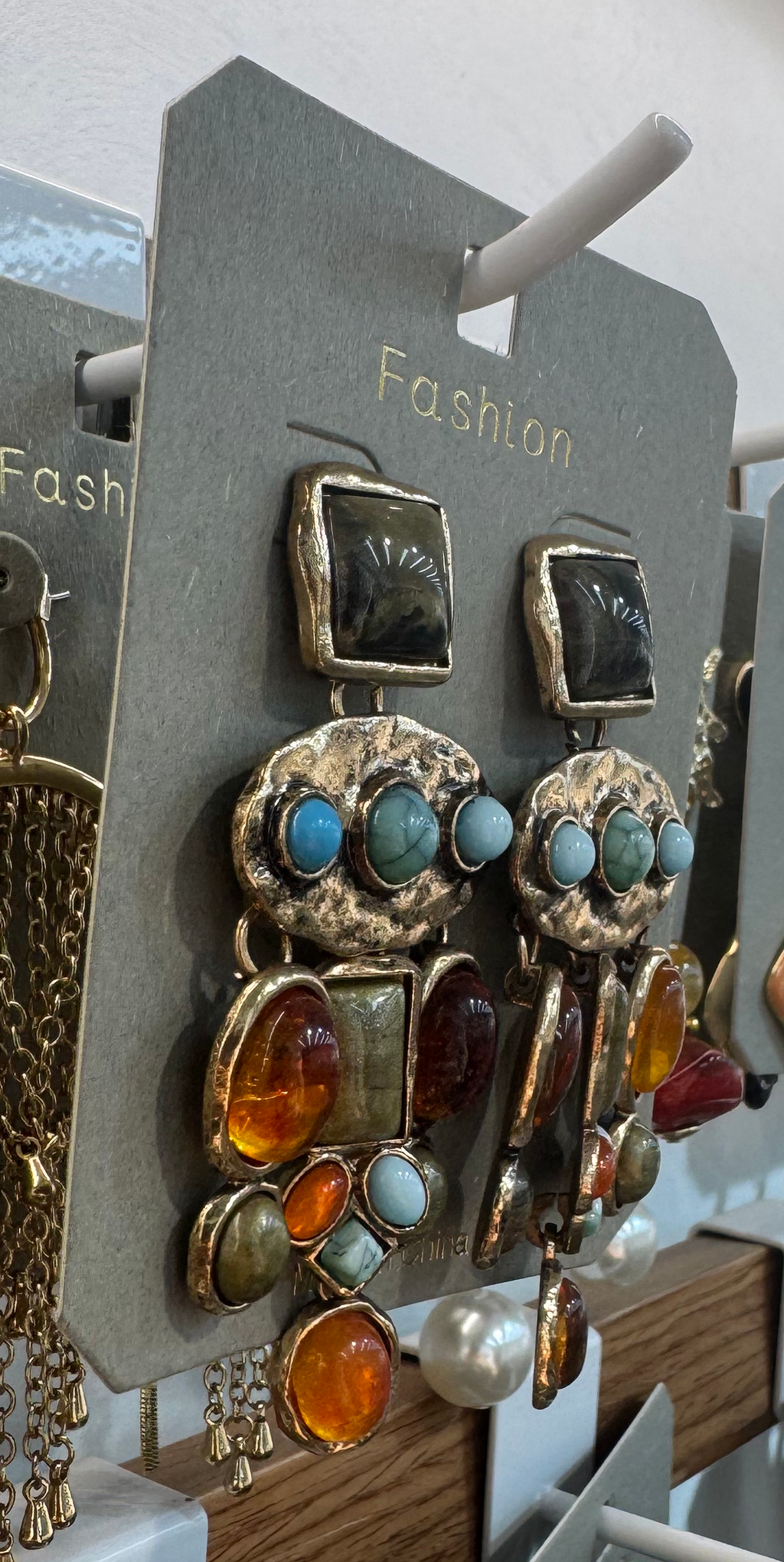 Multicolor Beaded Fringe Earrings - W3-0021