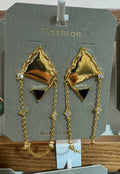 Folded Diamond Chain Earrings - W3-0028