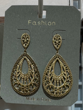 Filigree Teardrop Drop Earrings - W3-0034