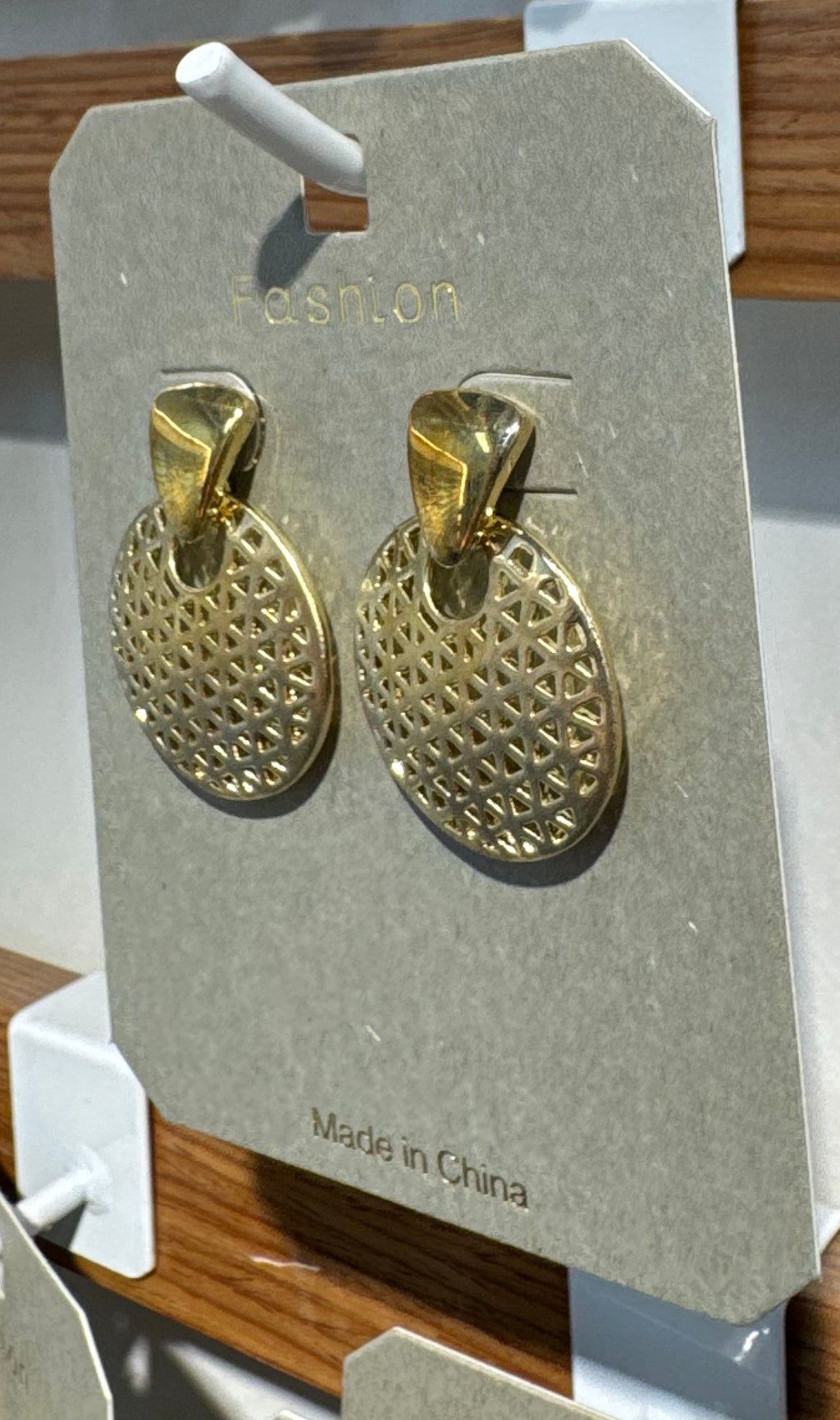 Geometric Lattice Disc Earrings - W3-0044