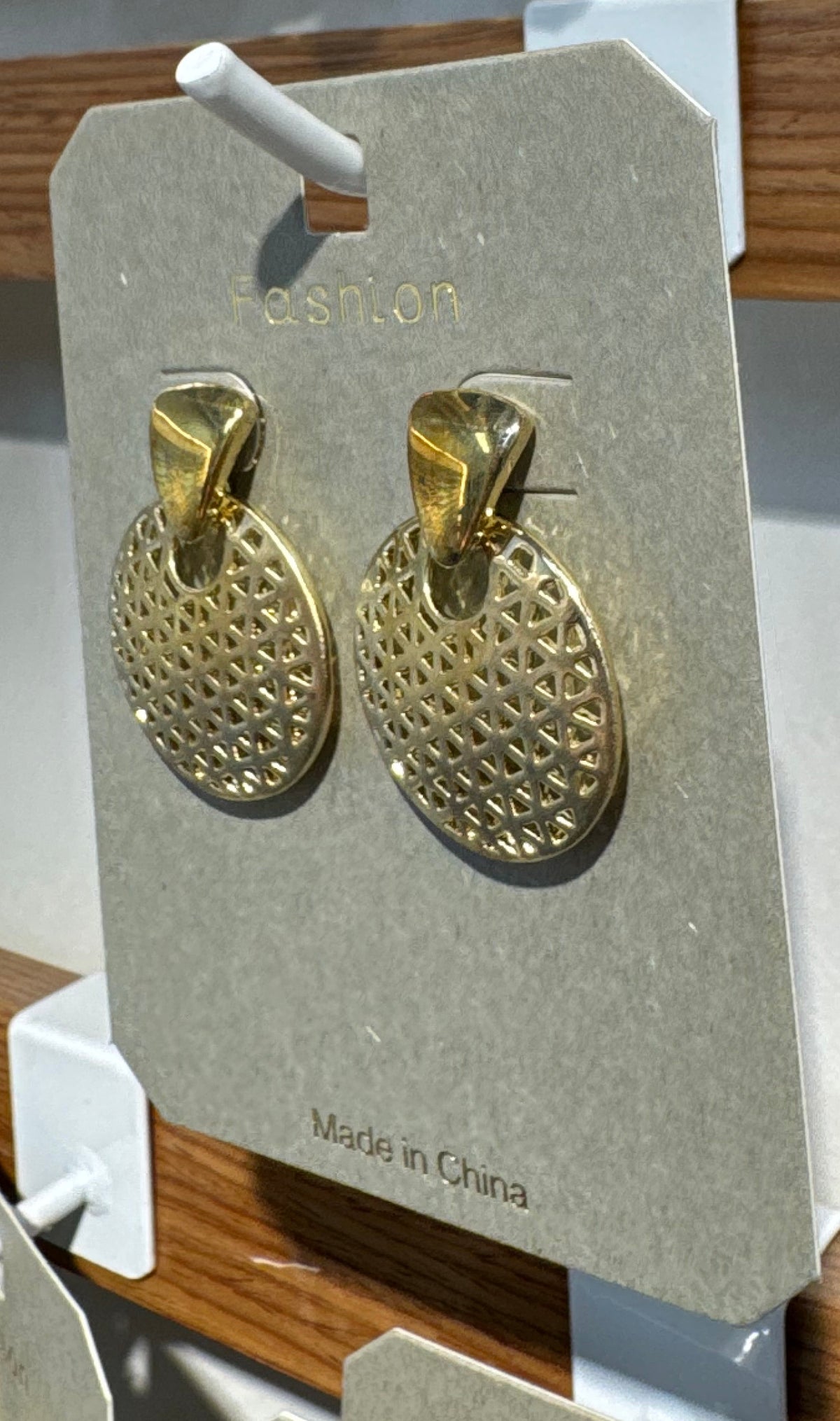 Geometric Lattice Disc Earrings - W3-0044