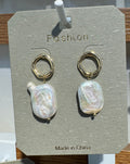 Iridescent Rectangle Drop Earrings - W3-0046