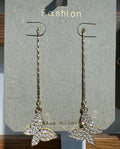 Sparkling Butterfly Chain Earrings - W3-0049