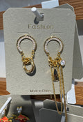 Asymmetric Ring Chain Earrings - W3-0054