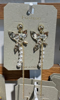 Sparkling Floral Tassel Earrings - W3-0055