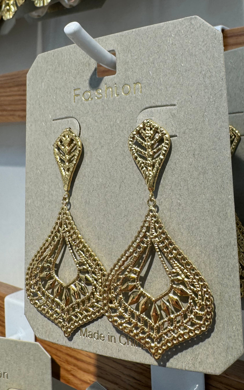 Layered Filigree Teardrop Earrings - W3-0060