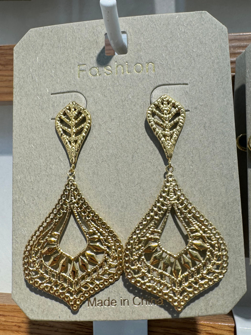 Layered Filigree Teardrop Earrings - W3-0060