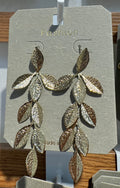 Gold-Tone Leaf Cascade Earrings - W3-0063