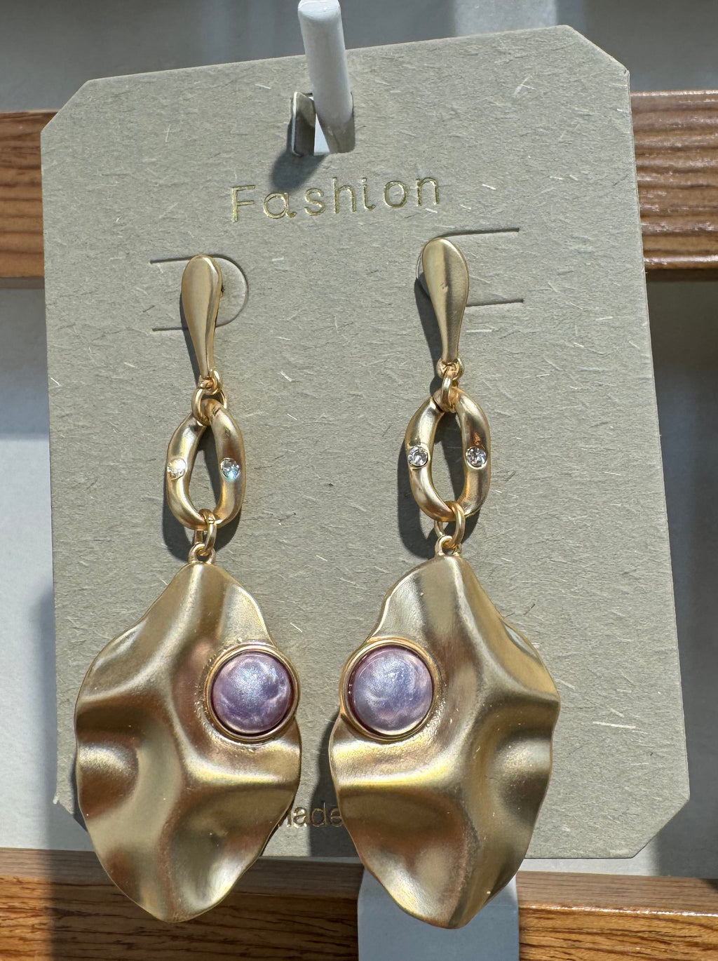 Purple Center Sculptural Earrings - W3-0064