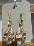 Purple Center Sculptural Earrings - W3-0064