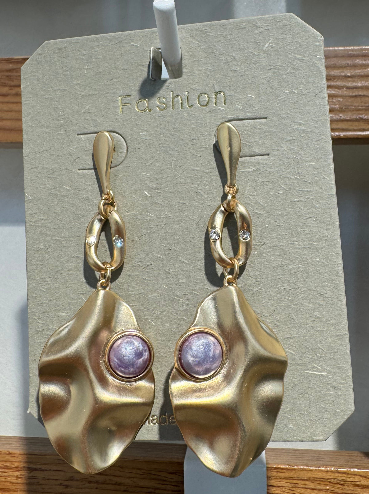 Purple Center Sculptural Earrings - W3-0064