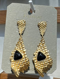 Black Triangle Textured Earrings - W3-0065