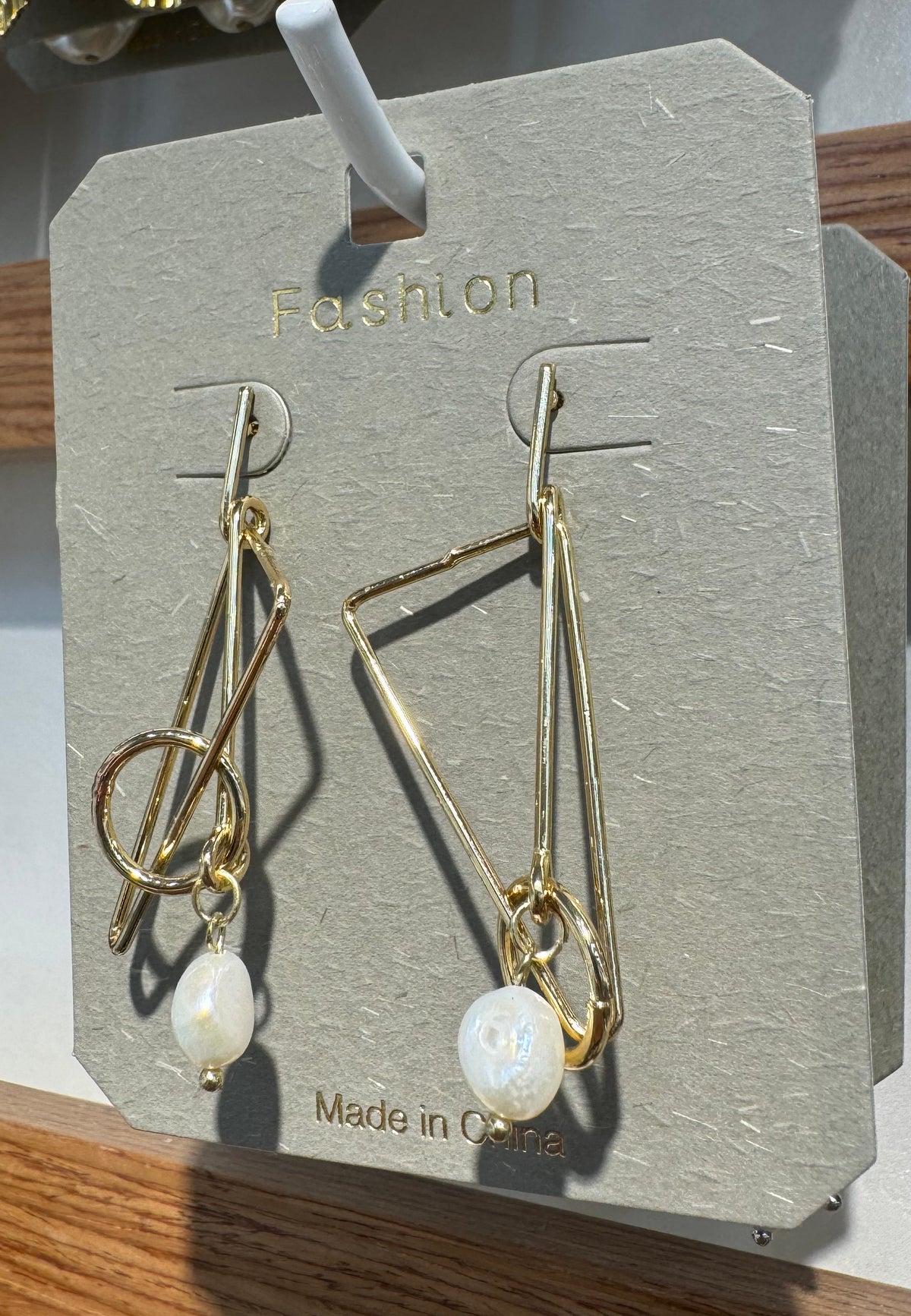 Geometric Bar Beaded Drop Earrings - W3-0081