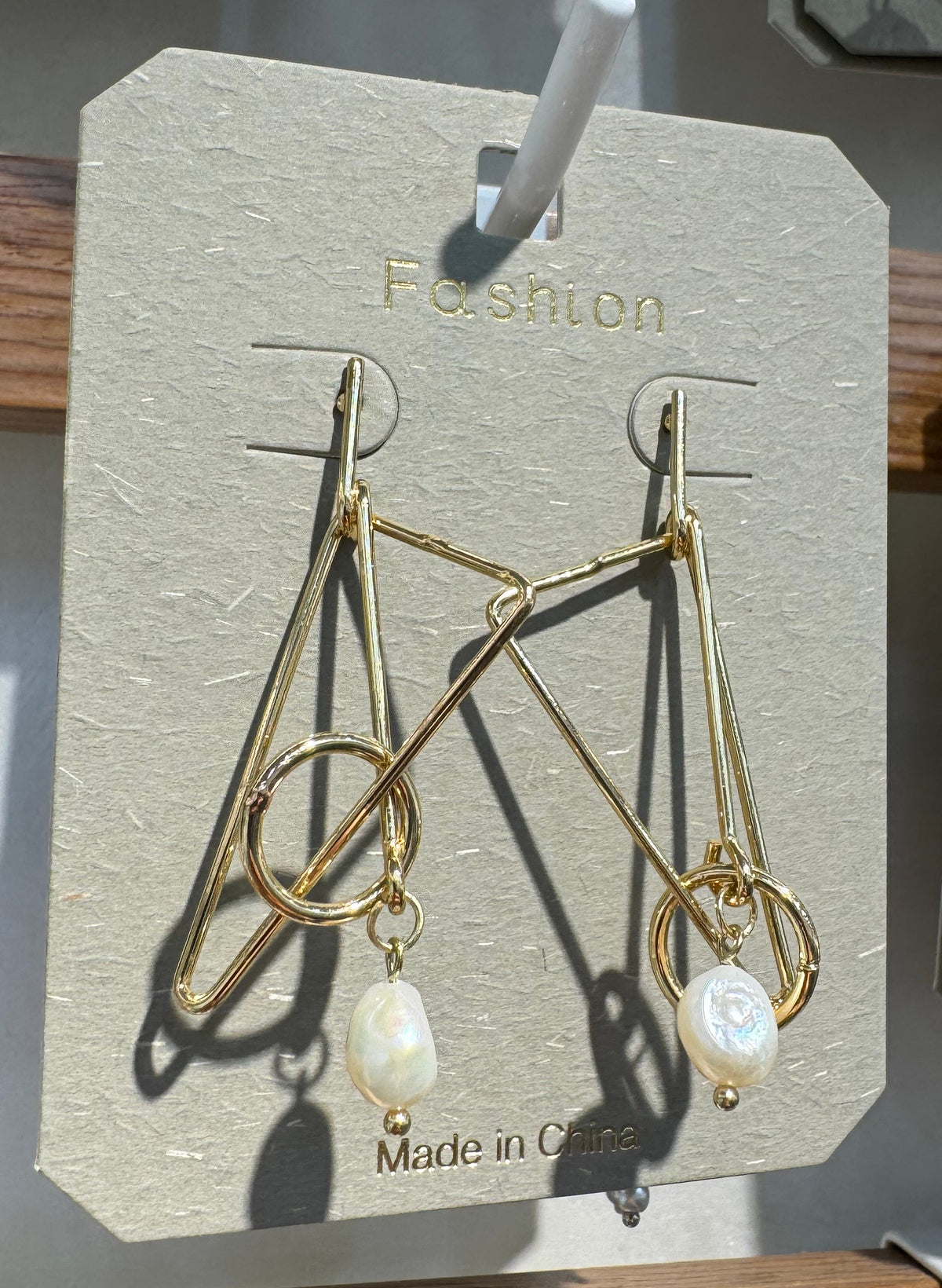 Geometric Bar Beaded Drop Earrings - W3-0081