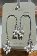 Silver-Tone Beaded Tassel Earrings - W3-0082