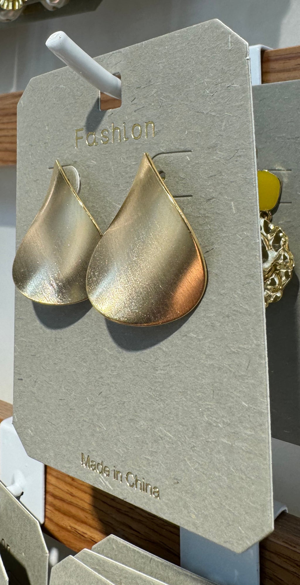 Brushed Folded Teardrop Earrings - W3-0086