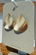 Brushed Folded Teardrop Earrings - W3-0086