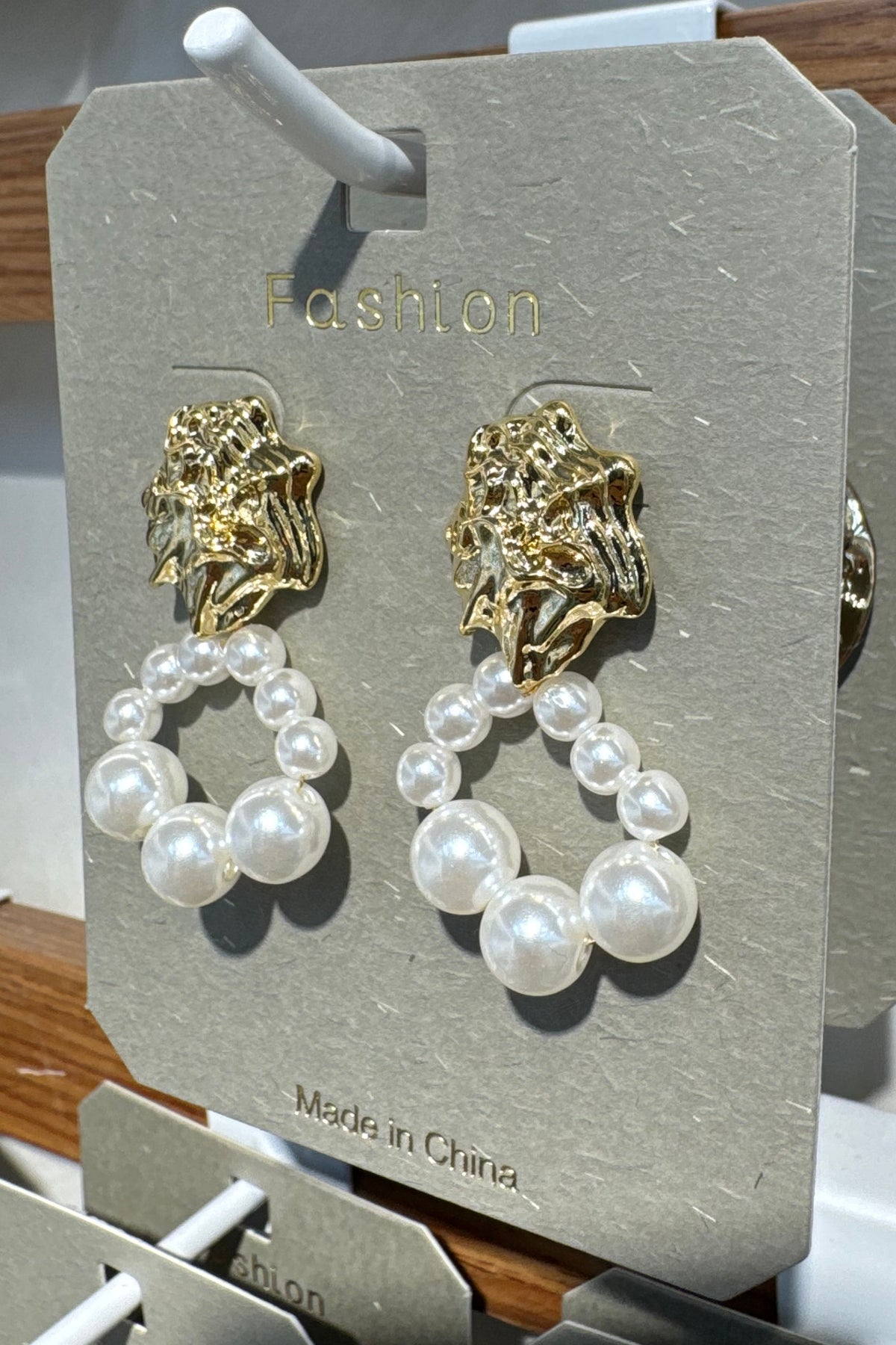 Textured Stud Beaded Ring Earrings - W3-0090