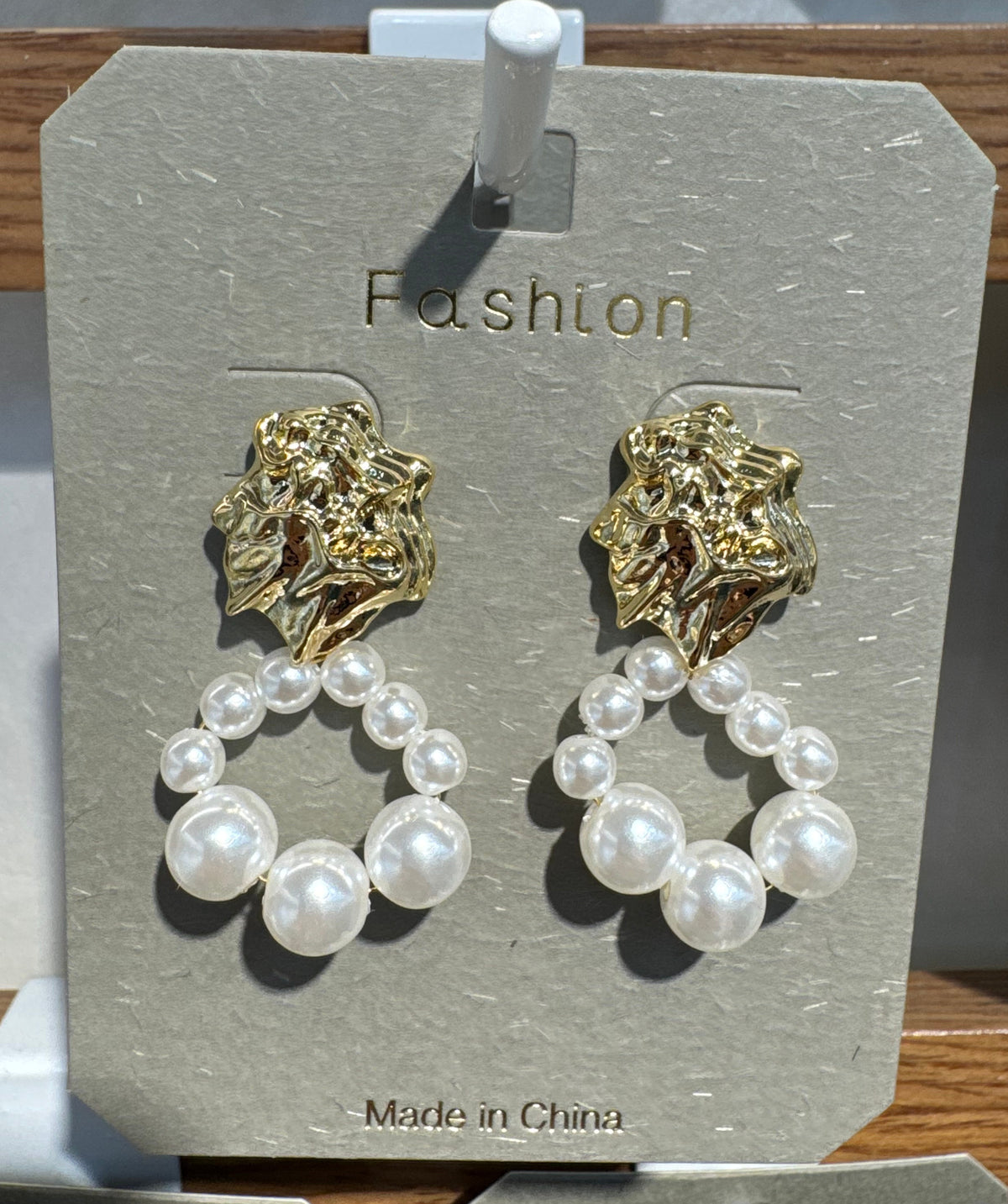 Textured Stud Beaded Ring Earrings - W3-0090