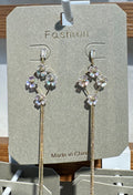 Sparkling Flower Chain Earrings - W3-0096