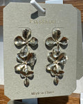 Triple Polished Flower Earrings - W3-0100