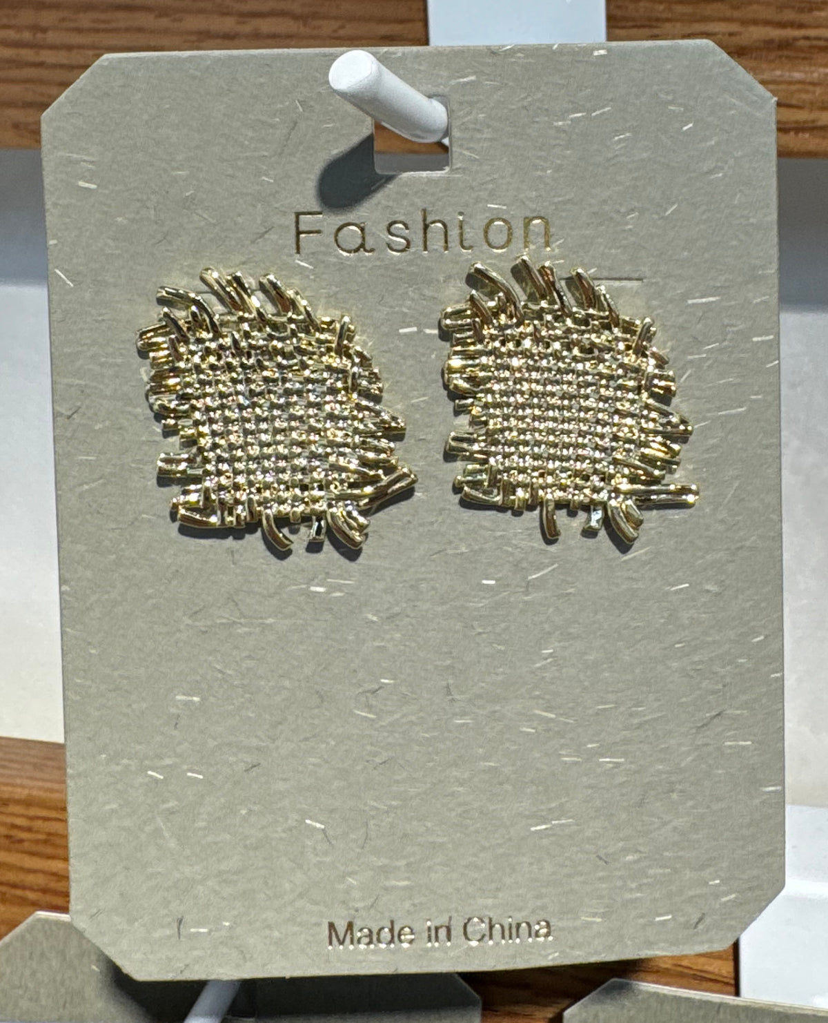 Woven Texture Geometric Stud Earrings - W3-0101