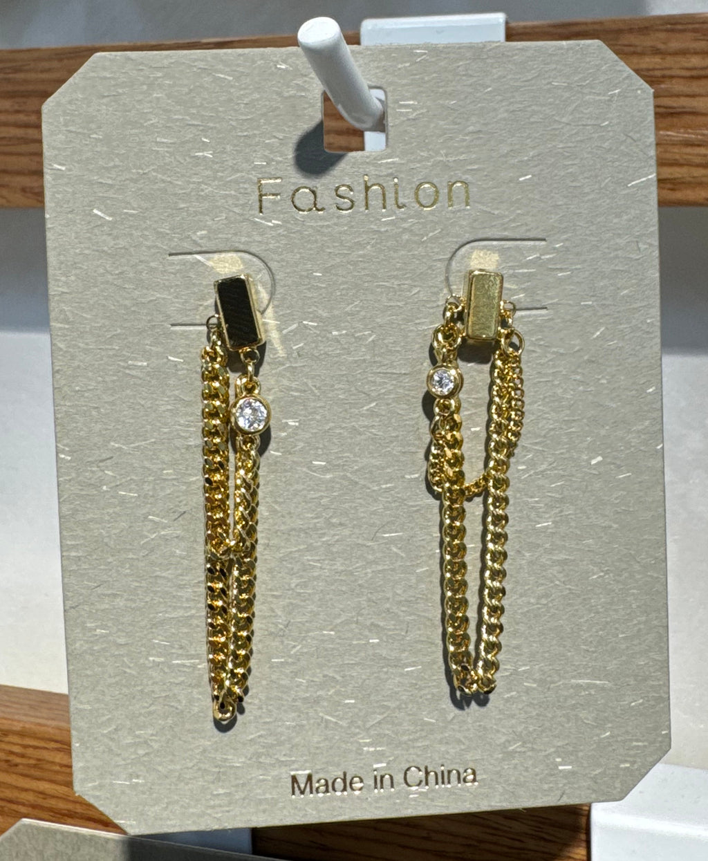 Looped Chain Tassel Earrings - W3-0103
