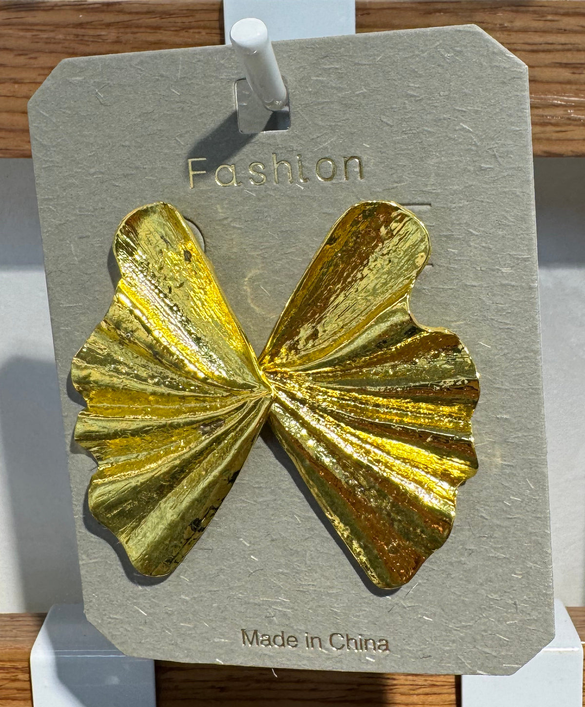 Pleated Fan Statement Earrings - W3-0115