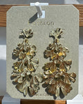 Layered Ginkgo Leaf Drop Earrings - W3-0118